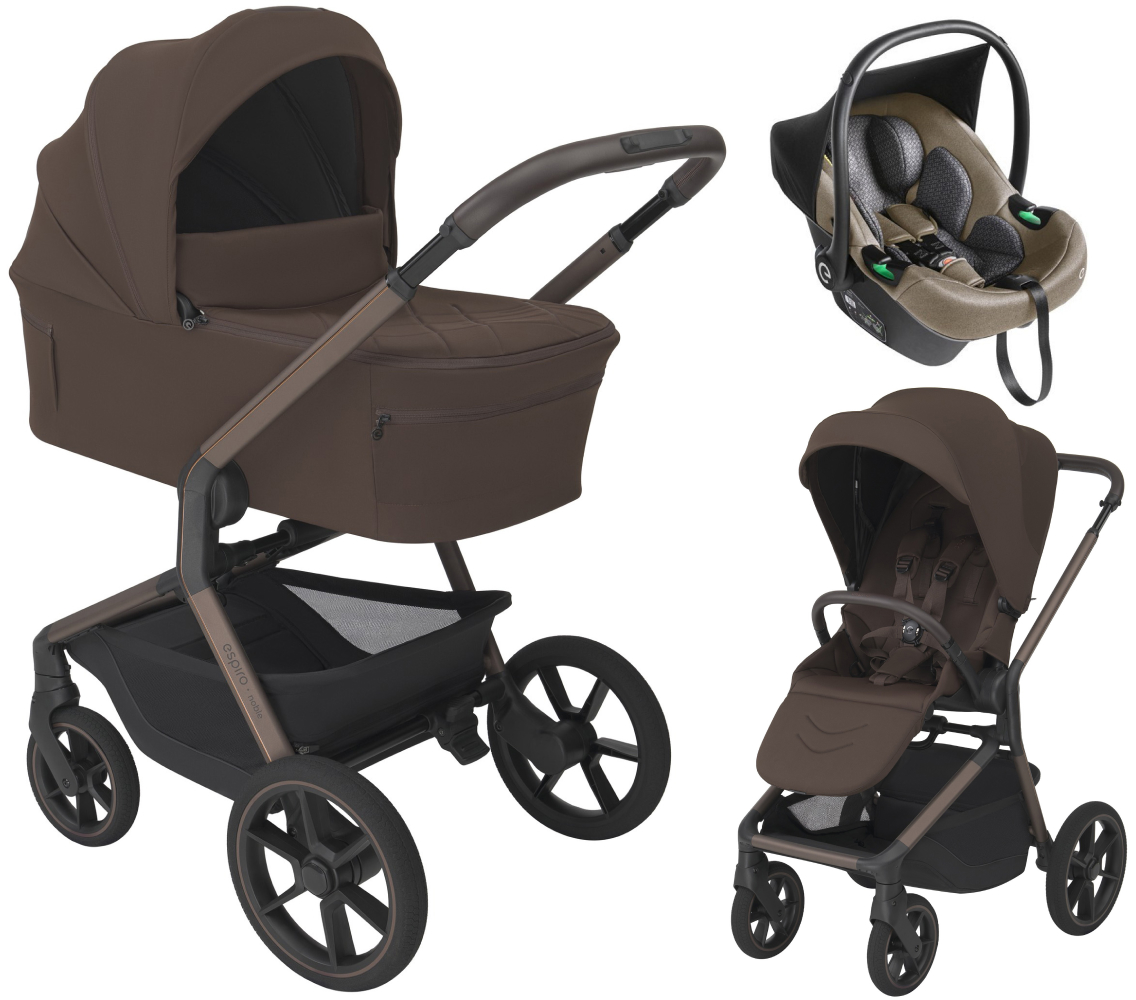 Детская коляска 3 в 1 Espiro Noble и автокресло PI Beige 18 umbra