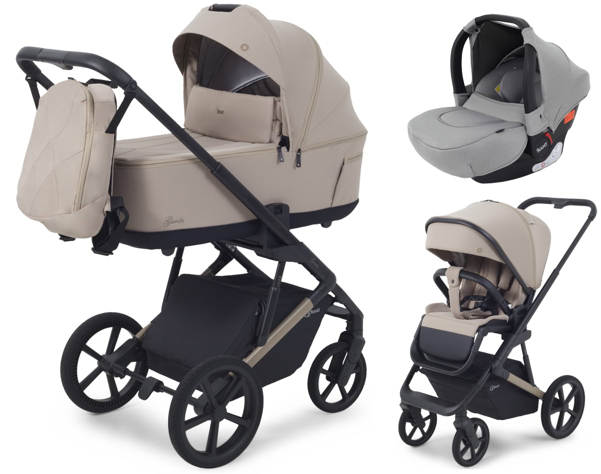 Детская коляска Rant Garda 3 в 1 с автокреслом Cruise Grey Cacao