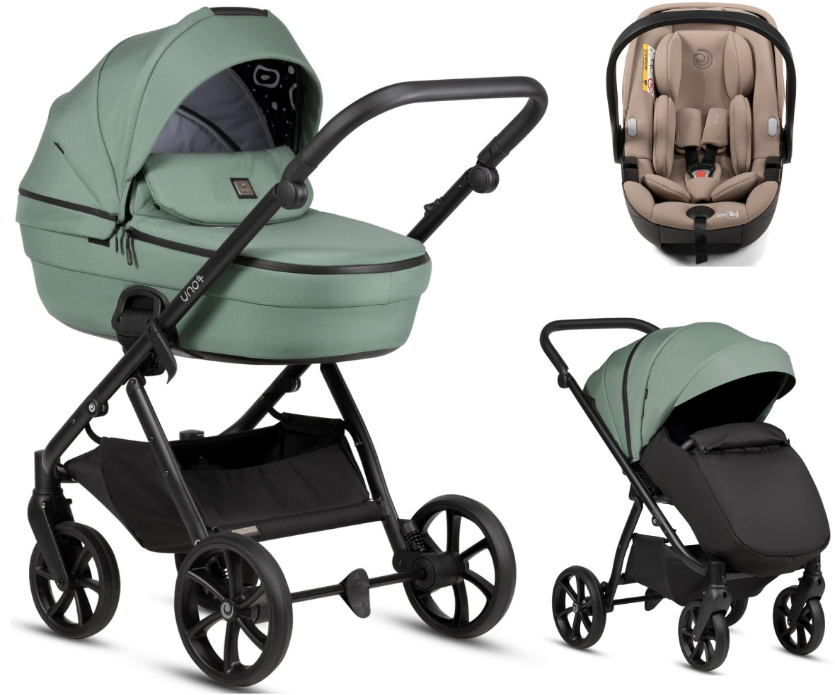 Детская коляска Tutis Uno 6 Plus Essential collection 3 в 1 с автокреслом Beno Beige 1602130 Dark Ivy