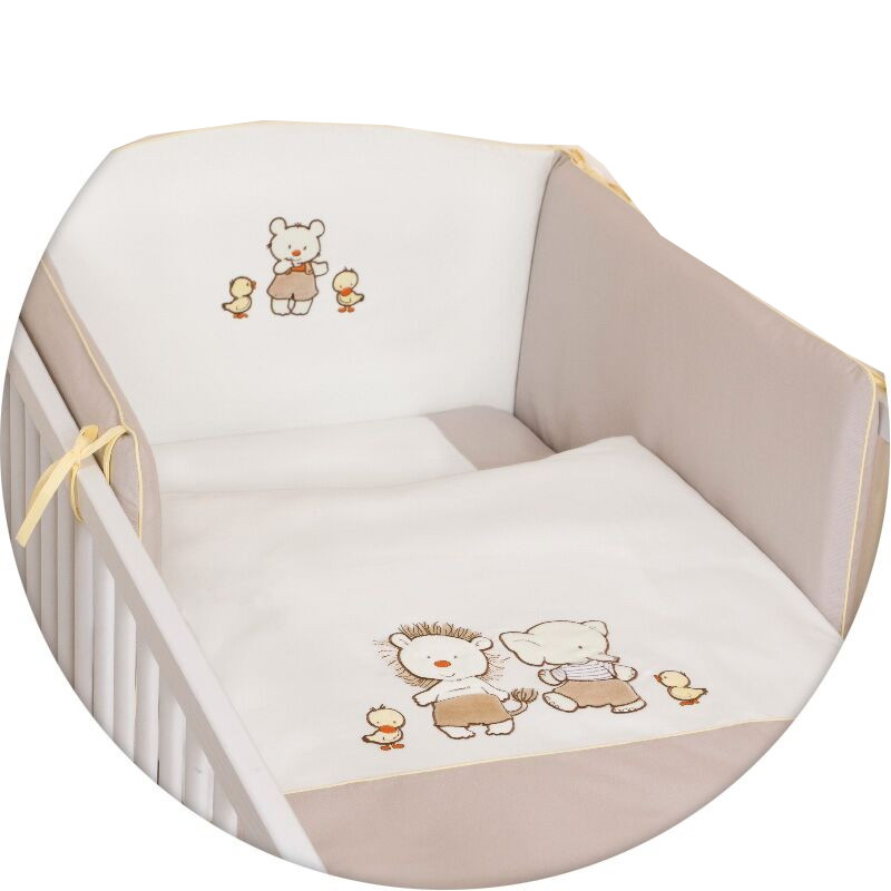 Детское постельное белье Ceba Baby 3 предмета вышивка Ducklings brown W-806-050-230