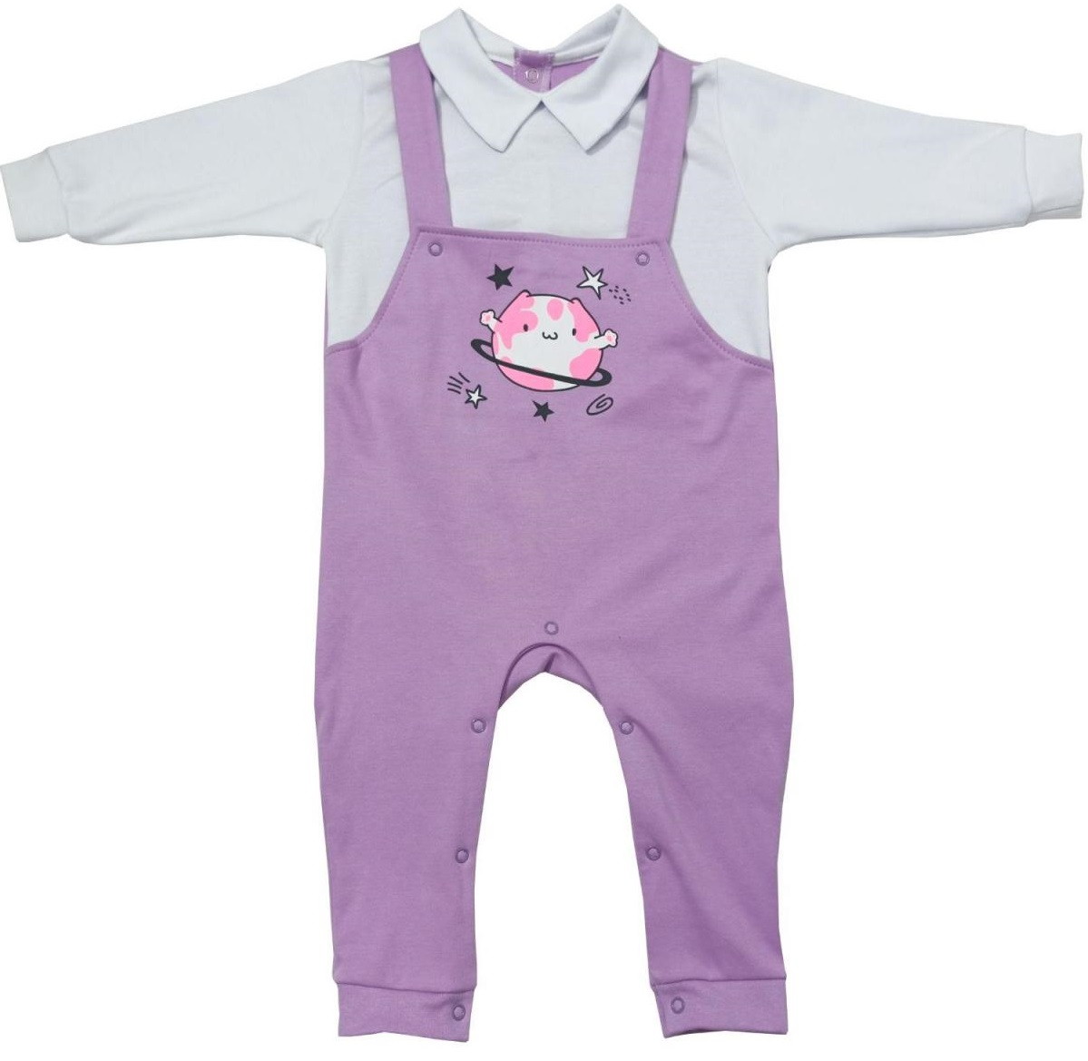 Комбинезон Папитто Планетки с принтом для девочки 33-629-1 80