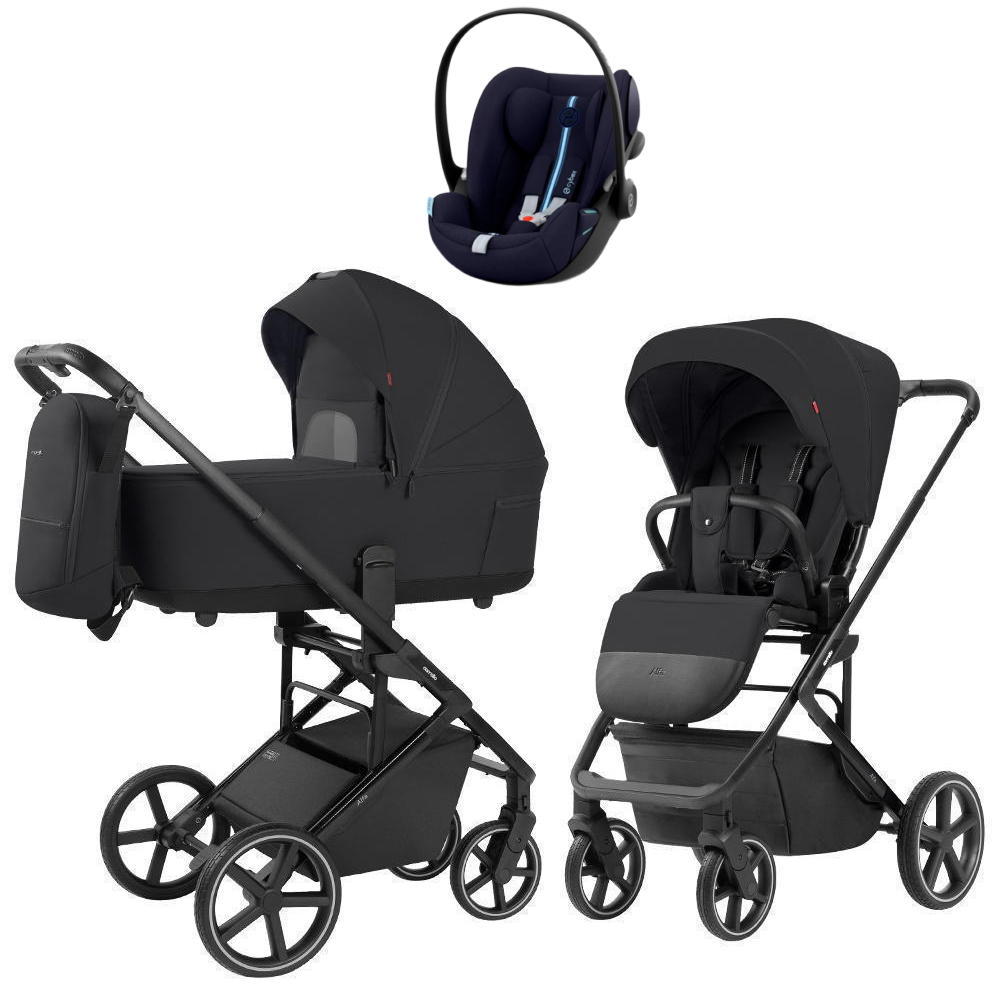 Коляска Carrello Alfa CRL-6522 2025 Cybex Cloud G i-Size Ocean Blue Plus 3 в 1 Rock Black
