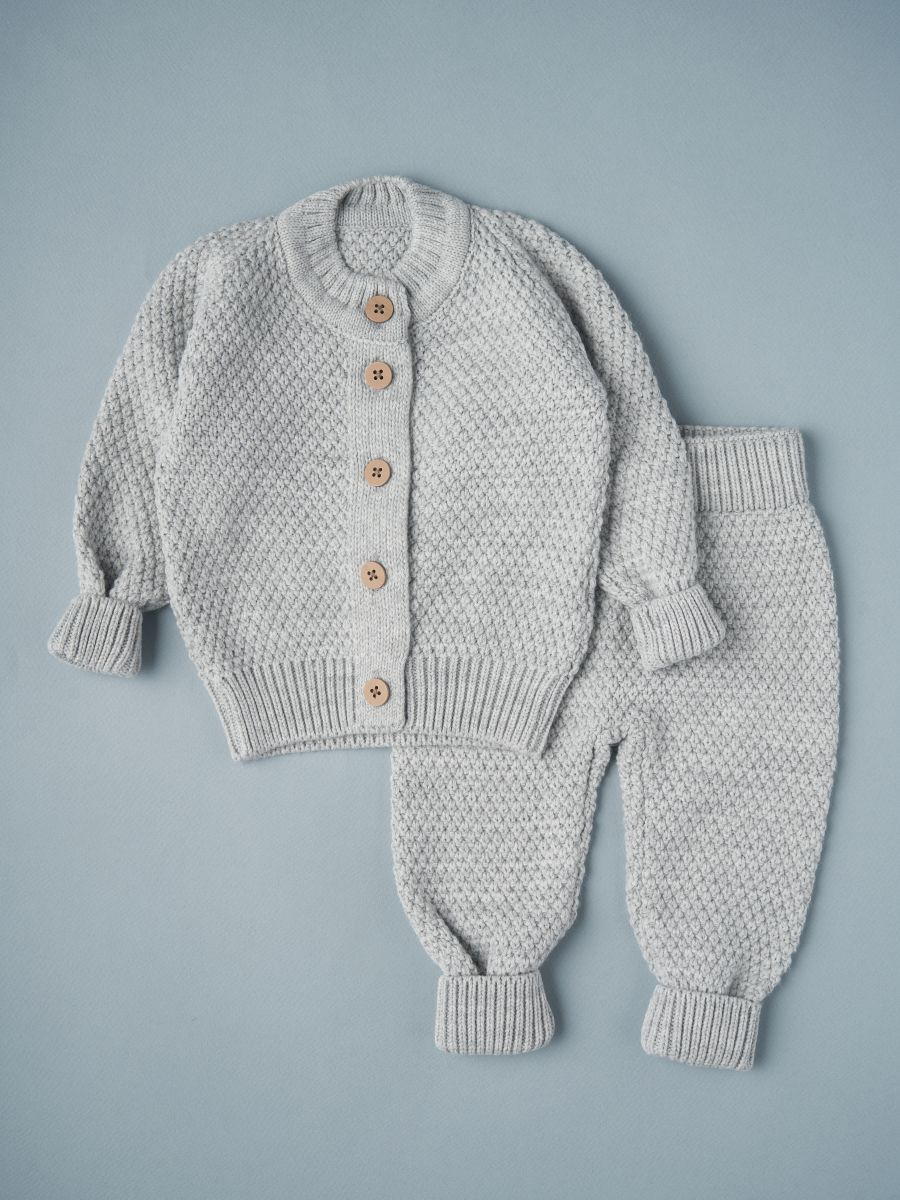 Кофточка и штаны Little Star Версаль 80033 (ЧЗ-нк) серый меланж 62