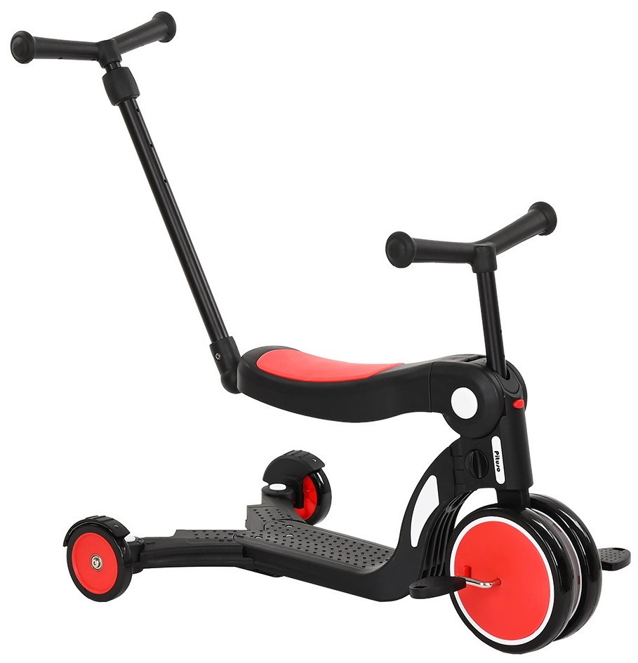 Трехколесный самокат Pituso HD-200B, родительская ручка, 5 в 1 Red/Красный