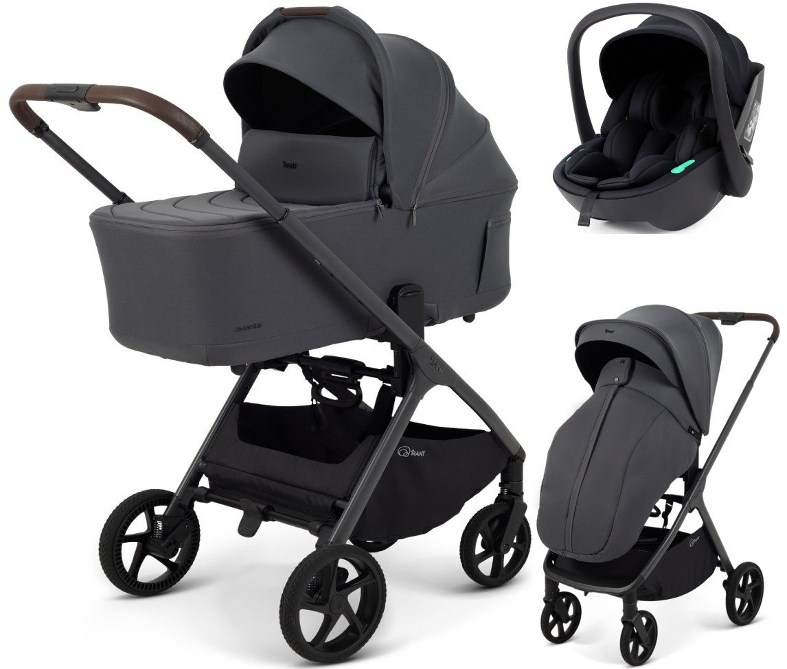 Детская коляска Rant Aventa 3 в 1 с автокреслом Miro Black Graphite