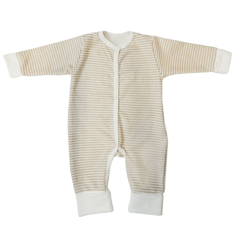 Комбинезон Папитто с манжетами селаник начес 49-521 бежевая полоска 56