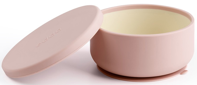 Силиконовая миска edda на присоске с крышкой SBL-01002 Пудра