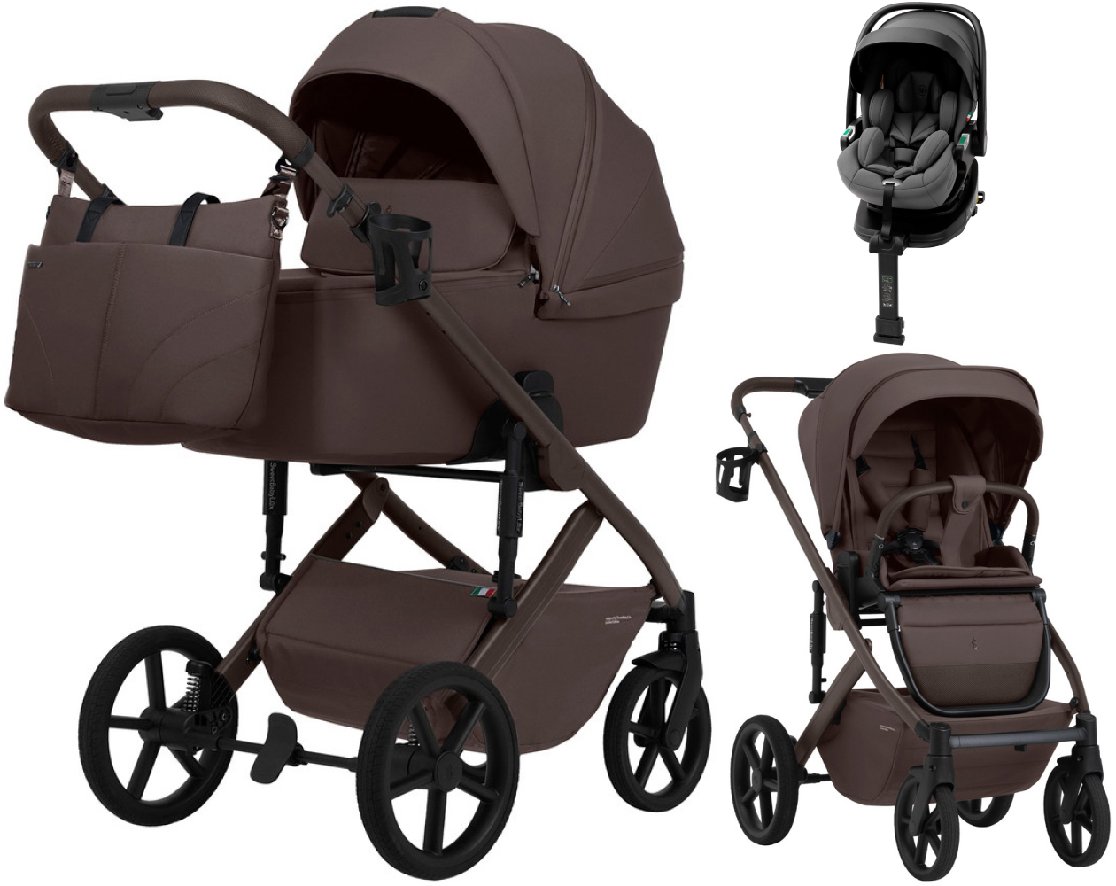 Коляска 4 в 1 Sweet Baby SBL Dolce + автокресло Premier Plus Grey Chocolate Brown