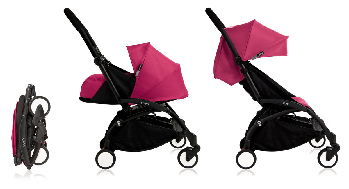 Детская коляска Babyzen 2 в 1 YOYO+ 2016 Pink на чёрной раме