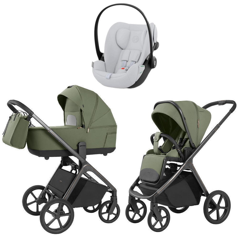 Коляска Carrello Vector 2025 CRL-6551 и автокресло Cybex Cloud G i-Size Fog Grey 3 в 1 Field Green