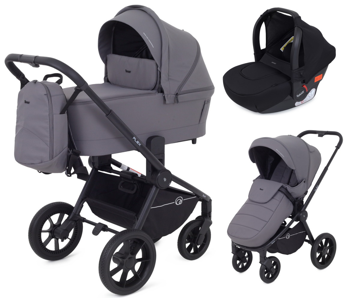 Детская коляска Rant Flex 3 в 1 RA076 с автокреслом Cruise Black Graphite