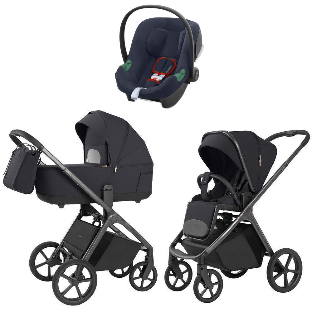 Коляска Carrello Vector 2025 CRL-6551 и автокресло Cybex Aton B2 Bay Blue 3 в 1 Shadow Black