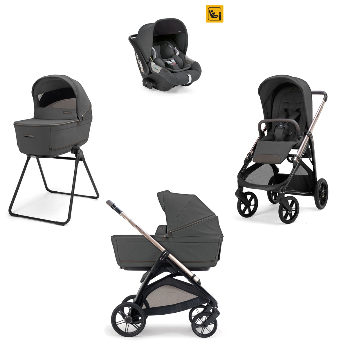 Коляска Inglesina Aptica Darwin i-Size 2026 3 в 1 Marble Grey