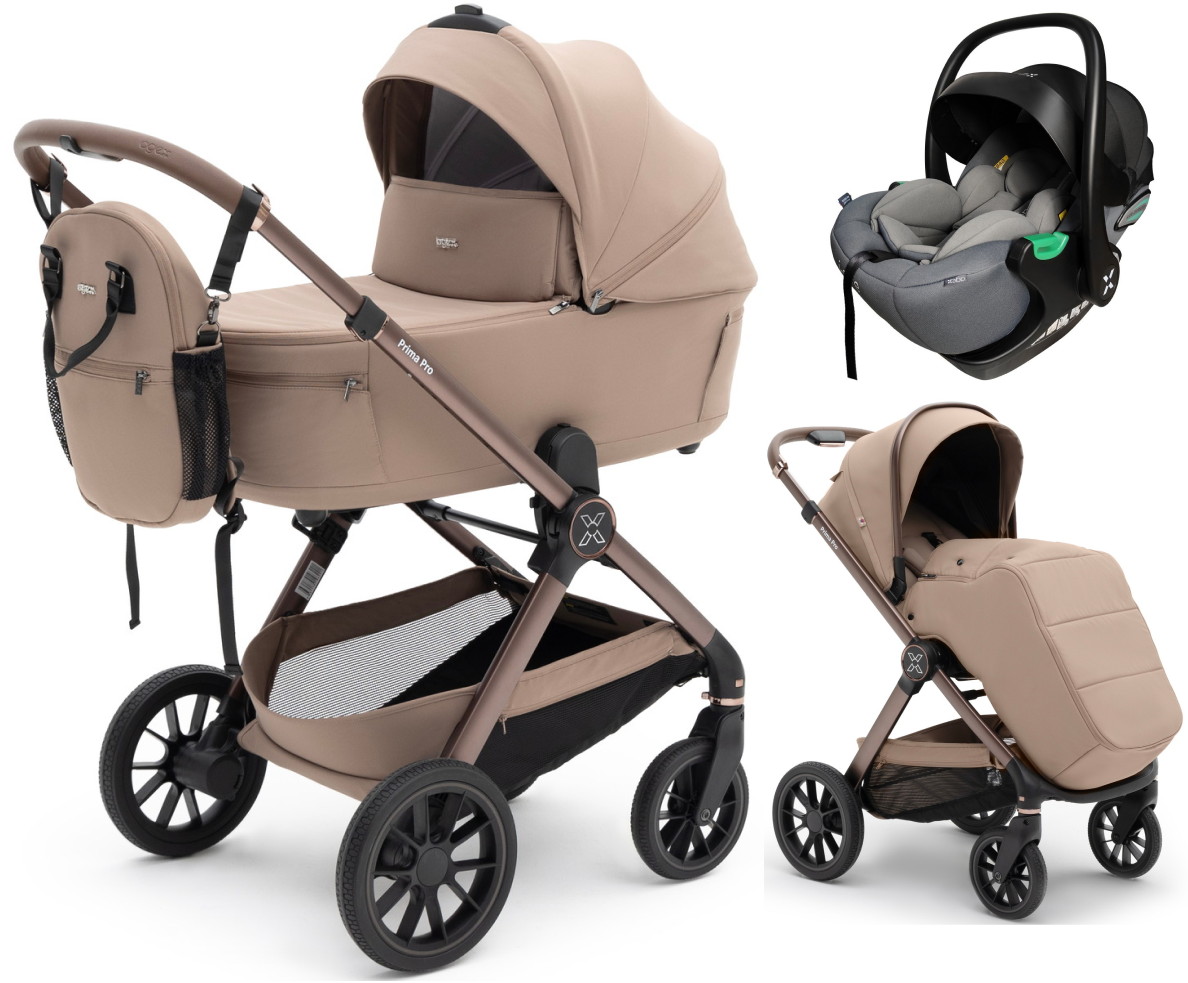 Коляска Agex Prima Pro 3 в 1 с автокреслом i-Safe S Grey APD221 Dune бежевый