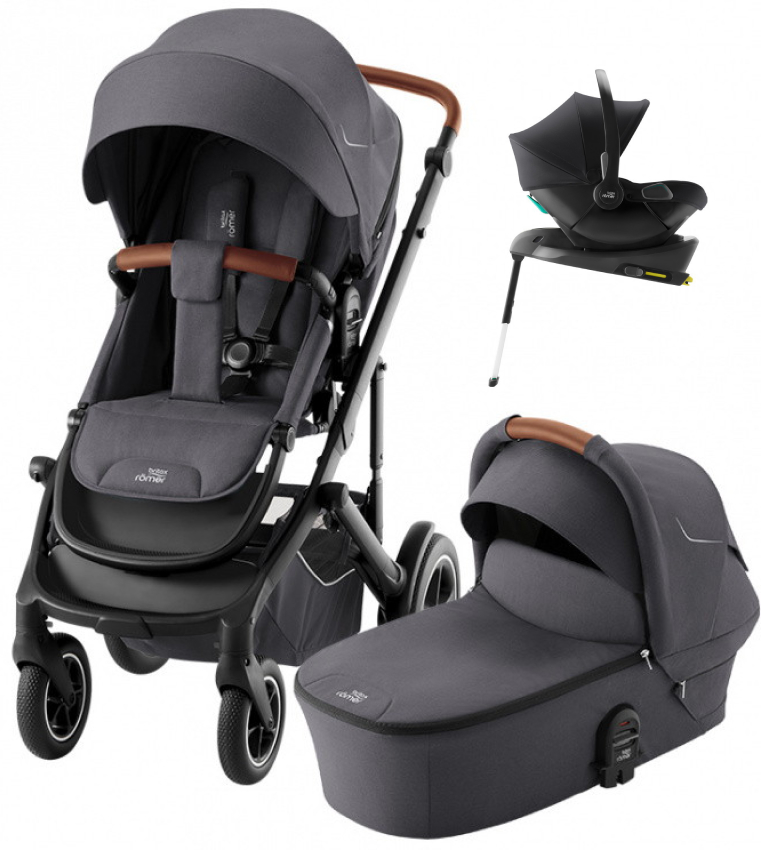 Коляска 4 в 1 Britax Roemer Smile 5Z и автокресло Baby-Safe Core Space Black + база Baby-Safe Core Midnight Grey