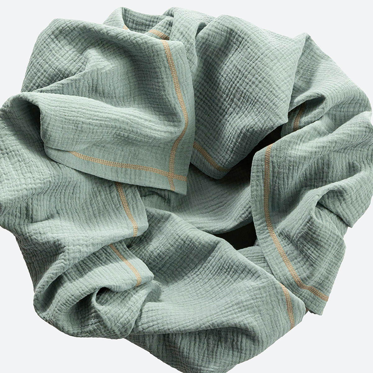 Плед-пелёнка Mjolk Mist Green из муслинового хлопка 100х100 см