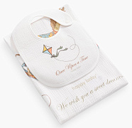 Набор пеленка и нагрудник Happy baby 87571 ЧЗ молочный / milky