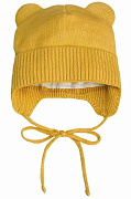 Шапочка вязаная AmaroBaby Pure Love Bear с подкладом ЧЗ желтый 40