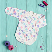 Боди Vikalex Шарики розовые футер длинный рукав 62