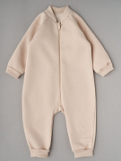 Детский комбинезон Little Star со стойкой на молнии ножки на манжете светло-бежевый 56