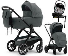 Коляска Agex Prima Pro 4 в 1 с автокреслом i-Safe Grey и базой APP633 Grey (Серый)