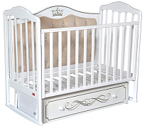 Детская кроватка Francesca Stephania Elegance Premium с маятником белый