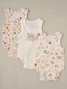 Боди-маечка Little Star Китенок-ягодки-игрушки 3 шт 704-3 (ЧЗ-мз) кремовый 62