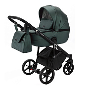Детская коляска Adamex Bibione Deluxe 3 в 1 BI-SM15 (Т.ЗЕЛЕНАЯ ПЕРЛ. КОЖА)