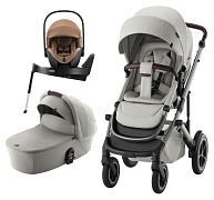 Коляска 3 в 1 Britax Roemer Smile 5Z LUX и автокресло Baby-Safe PRO LUX Warm Caramel + Vario Base 5Z Linen Grey