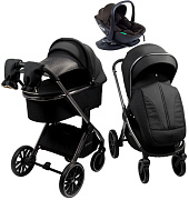 Детская коляска AmaroBaby Genius 4 в 1 с автокреслом Rant Miro Brown и базой черный