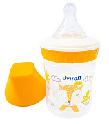 Детская бутылочка Uviton с широким горлышком 125 мл 0116 золотистый