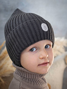 Шапочка зимняя НаследникЪ Выжанова с утеплением на завязках НВ1022 ЧЗ графит 36