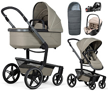 Детская коляска 4 в 1 Joolz Day 5 и автокресло Britax Roemer Baby-Safe Pro Style Teak и база Vario Base 5Z + конверт в подарок Sage green
