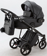 Детская коляска Adamex Porto Deluxe 3 в 1 PO-SA02 (ЧЁРН.КОЖА)