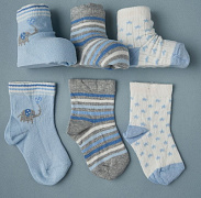 Носочки тонкие Little Star слоник, голубой, 5-7 см 1