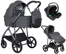 Детская коляска Pituso Mobi 3 в 1 с автокреслом Santiso Pro Black MB/06/Marengo