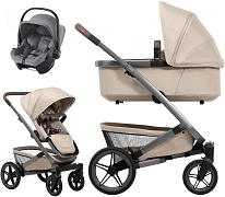 Детская коляска 3 в 1 Joolz Geo5 и автокресло Baby-Safe Core Frost Grey без адаптеров Sandy Taupe
