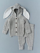 Кофточка с капюшоном и штанишки Little Star Зайчонок 80019 (ЧЗ-нк) серый меланж 62