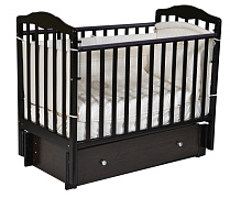 Детская кроватка Антел Алита-6 (маятник продольный с ящиком) 120x60 см шоколад