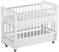 Кроватка Antemi Classic Sleep Premium с маятником и ящиком НИК 24 Белый
