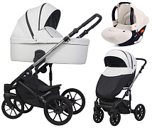 Детская коляска Riko Nano Thermo Ecco 3 в 1 с автокреслом Rant Cruise Beige 02 White (белый)