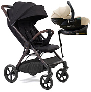 Прогулочная коляска Peppy Vigo с автокреслом Jet Beige и базой Black черный