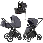 Коляска Carrello Vector 2025 CRL-6551 Ammonite AY329 Pro Absolute Black с базой Isofix 3 в 1 Ultimate Grey