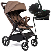 Прогулочная коляска Peppy Vigo с автокреслом Jet Black и базой Mocca мокко