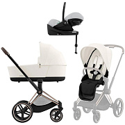 Коляска Cybex Priam IV Rosegold complete Cloud G Fog Grey Base G 3 в 1 Off White