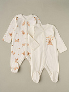 Комбинезон на кнопках LittleStar Мишка Мед (интерлок) 2 шт 30032 (ЧЗ-мз) крем 62