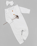 Комбинезон с рюшами AmaroBaby Fashion молочный 56