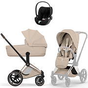 Коляска Cybex Priam V Rosegold Style Cloud T Sepia Black 3 в 1 Cozy Beige