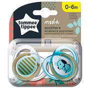 Соска-пустышка силиконовая Tommee Tippee Moda для мальчиков, 0-6 мес., 2 шт.