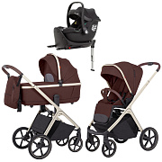 Коляска Carrello Vector CRL-6550 Ammonite AY329 Pro Absolute Black с базой Isofix 3 в 1 Sienna Beige